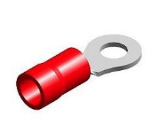 Juhtmeotsik avaga/silmusklemm punane ø6.4mm blister 10tk m+