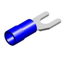 Juhtmeotsik hark/kahvel sinine ø4.4mm blister 10tk m+