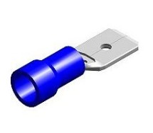 Juhtmeotsik lapik "isa" sinine 6.3x0.8mm blister 10tk m+