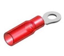 Termokahanev juhtmeotsik avaga/silmusklemm punane ø4.3mm. 0.5-1.5mm² blister 10tk m+