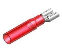 Termokahanev juhtmeotsik lapik "ema" punane 6.3x0.8mm 100tk m+