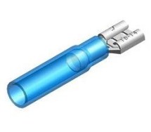 Termokahanev juhtmeotsik lapik "ema" sinine 6.3x0.8mm 100tk m+