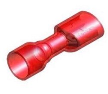 Termokahanev juhtmeotsik lapik "ema" kaetud punane 6.3x0.8mm blister 10tk m+