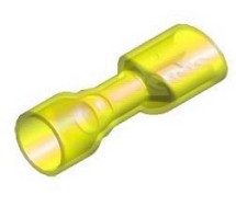 Termokahanev juhtmeotsik lapik "ema" kaetud kollane 6.3x0.8mm blister 5tk m+