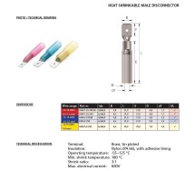 Termokahanev juhtmeotsik lapik "isa" punane 6.3x0.8mm blister 10tk m+