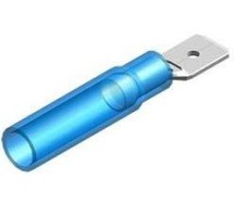 Termokahanev juhtmeotsik lapik "isa" sinine 6.3x0.8mm blister 10tk m+