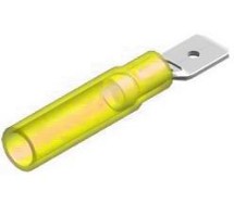 Termokahanev juhtmeotsik lapik "isa" kollane 6.3x0.8mm blister 5tk m+