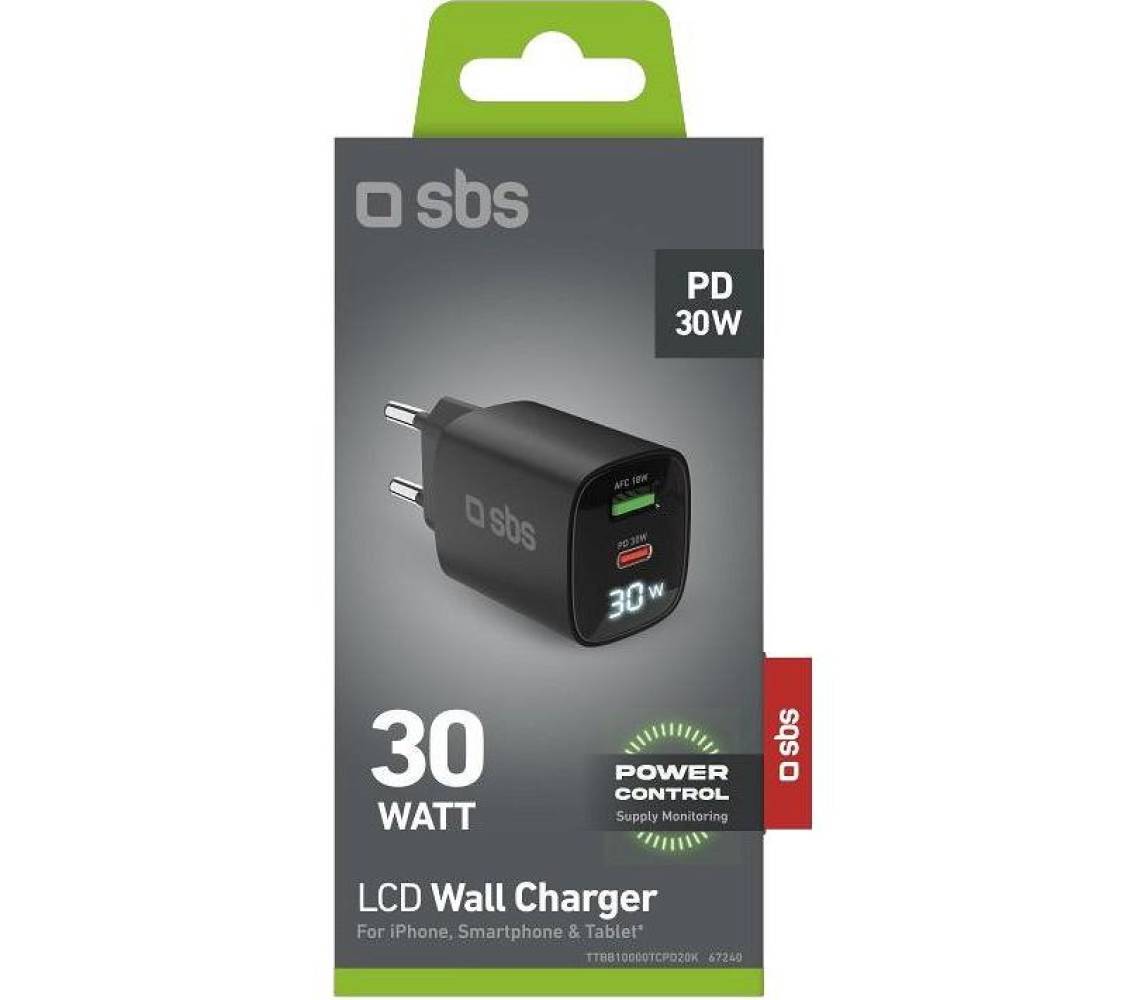Laadija USB-c pd 30w + USB-a 18w sbs