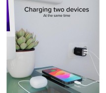 Laadija USB-c pd 30w + USB-a 18w sbs