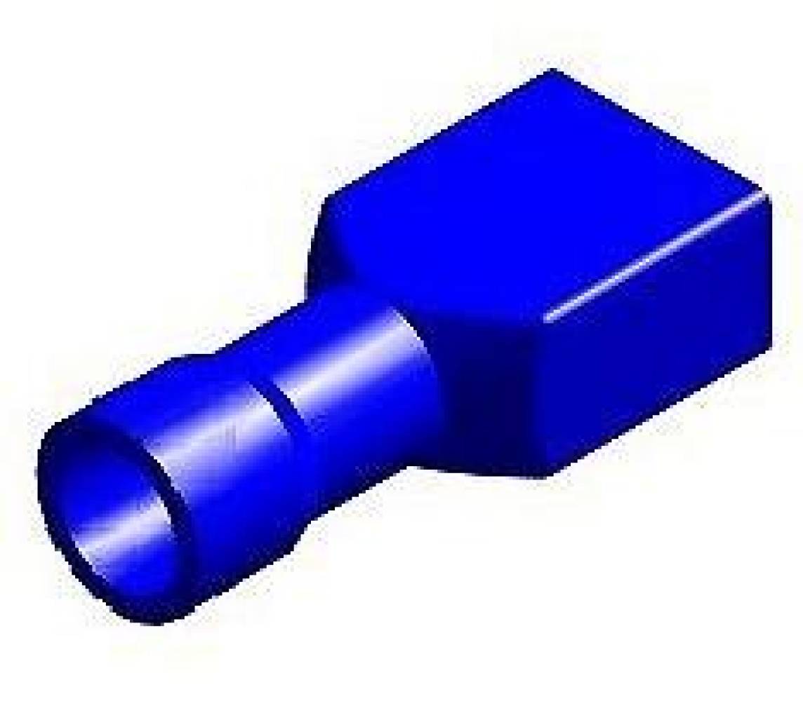 Juhtmeotsik lapik "ema" kaetud sinine 4.8x0.5mm 100tk m+