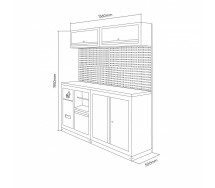 Töökoja töökoha 11-moodulit 1360x500x1950mm JBM*
