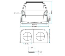 Установочный корпус  для 2 встроенных аксессуаров
