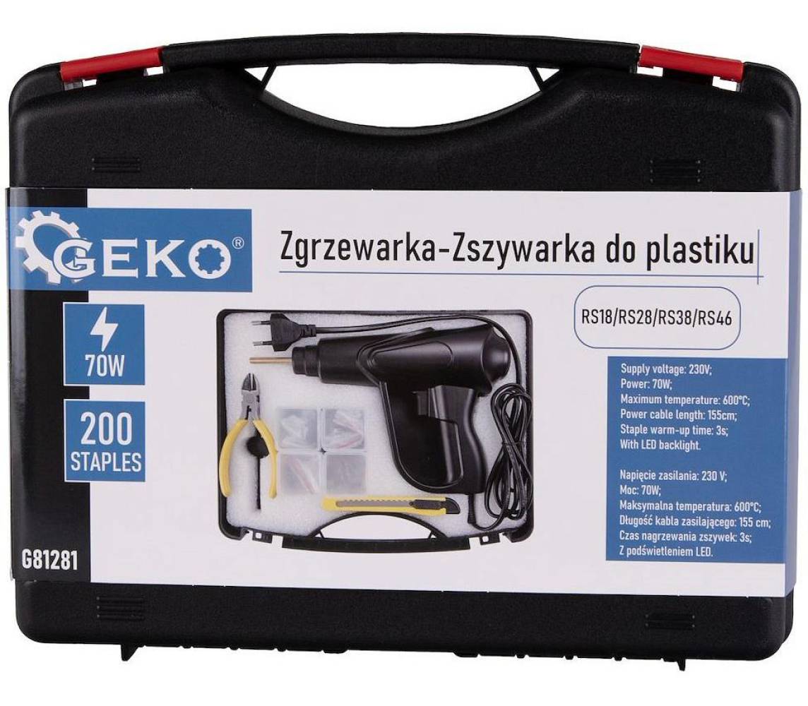 Plastikeevituskomplekt kohvris 70w Geko