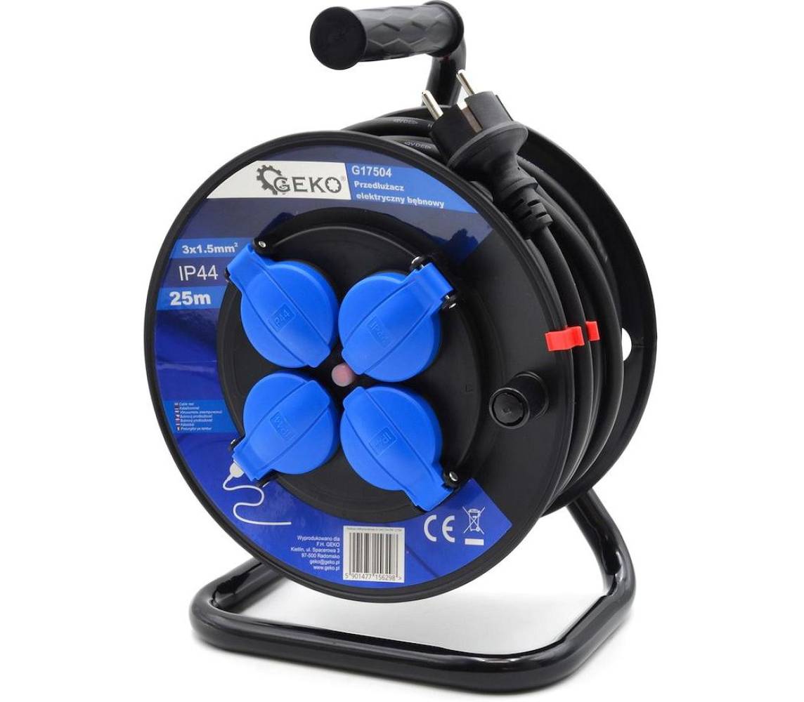 Poolil pikendusjuhe plast 25m 3x1.5mm2 IP44 kummikattega Geko