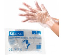 Läbipaistvast hdpe kilest kindad. pakis 100tk Geko