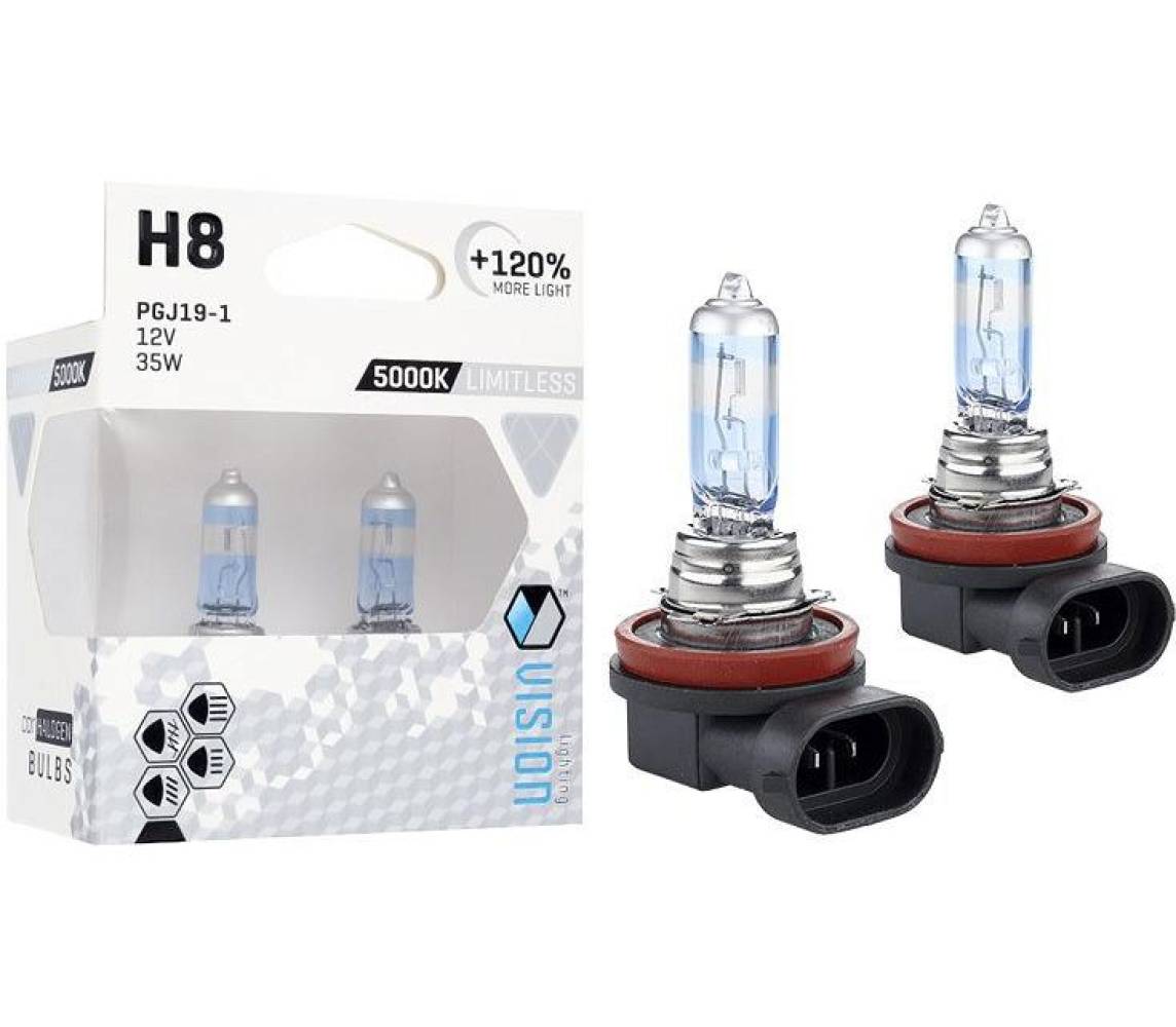 12v h8 pirn 35w pgj19-1 u e4 limitless white +120% 2tk vision