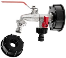 Ibc adapter s60*6 + 1/2" kraan kahele. 3/4" väliskeermega Geko