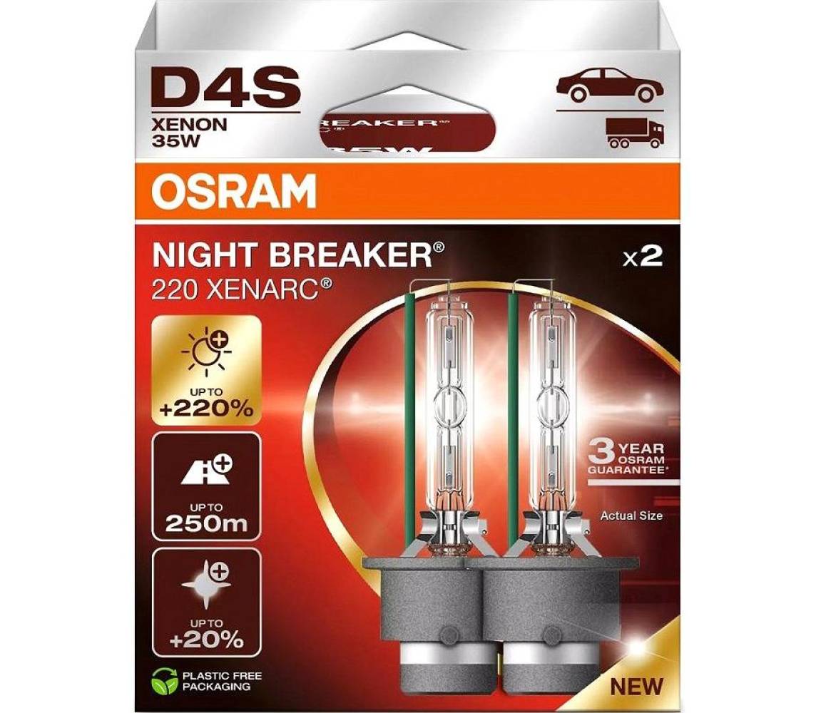 42v d4s xenon pirn 35w p32d-5 +220% night breaker laser 2tk Osram