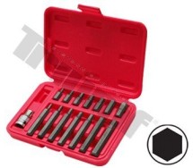 15-os. 10mm(3/8") kuuskantotsikute komplekt pikk/lüh. 4-12mm. foam Triumf