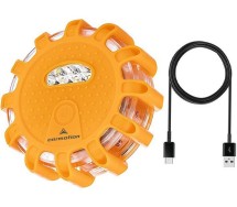 Vilkur 12+3 LED oranz magneti ja konksuga laetav USB-c Carmotion