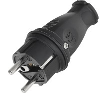 Pistik IP44 230v sirge. must Geko