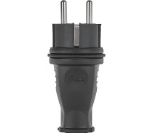 Pistik IP44 230v sirge. must Geko