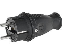 Pistik IP44 230v sirge. must Geko