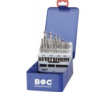 Hand taps din 352 hss-g in metallkassette 28-pcs. m 3 - m 12 3-pcs.+core drills/ gk12 Bohrcraft