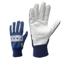 Гладкая кожа козы pабочие перчатки сo светоотражающими полосками и с Thinsulate подкладкой, 10