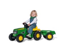 Педальный трактор John Deere с прицепом