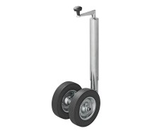 Опорное колесо прицепа 48 мм с 2 x цельнолитыми резиновыми шинами