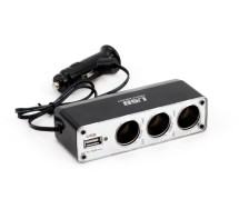 Разветвитель прикуривателя 12/24В, 3 розетки прикуривателя + 1 USB