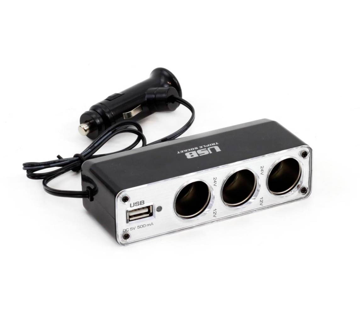 Hargmik12/24V,3sigaretisüütaja pesa+1usb