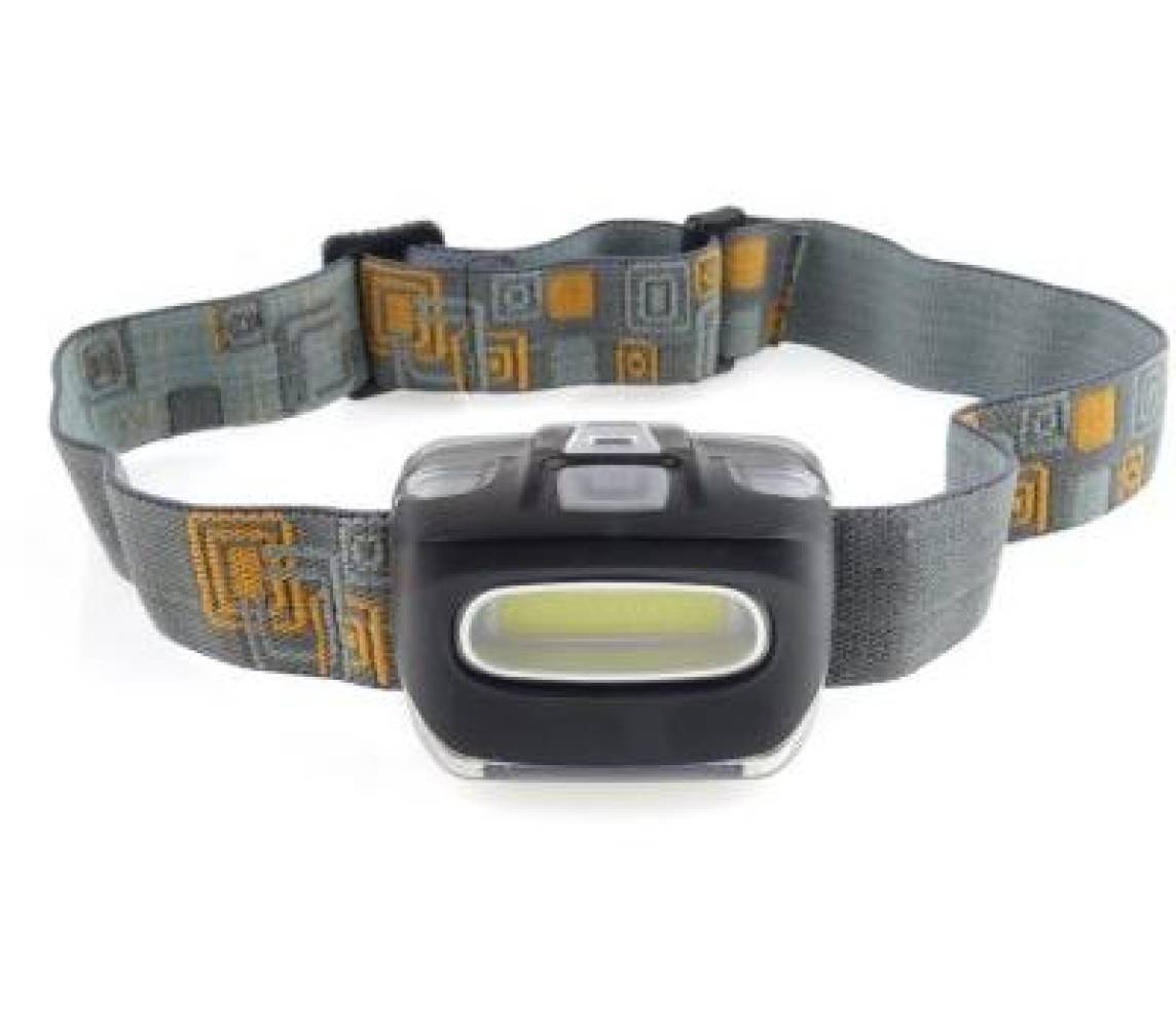 Светодиодный налобный фонарь COB, освещение 150 м, 3*AAA