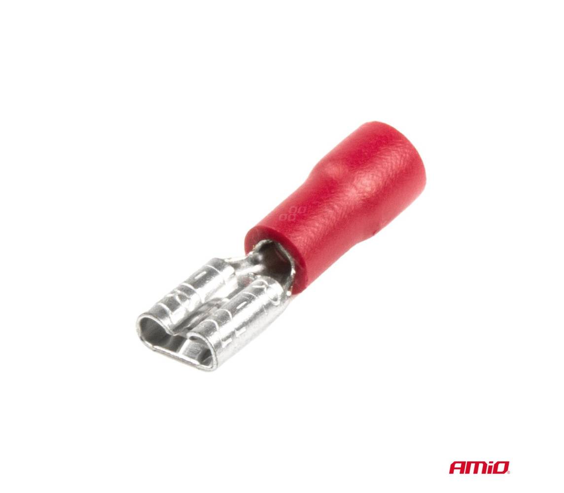 Разъемы штекерные изолированные (мама) 10 шт., 5,6mm 0.5-1.5mm2, красный