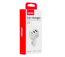 Автомобильное зарядное устройство 2× USB‑A + USB‑C, 32 Вт, 12/24 В